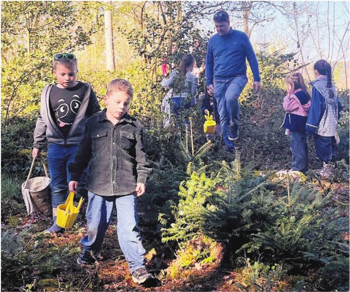 Bei strahlender Sonne durchstreiften die kleinen Eiersucher den Wald. Bilder: Samuel Seiler