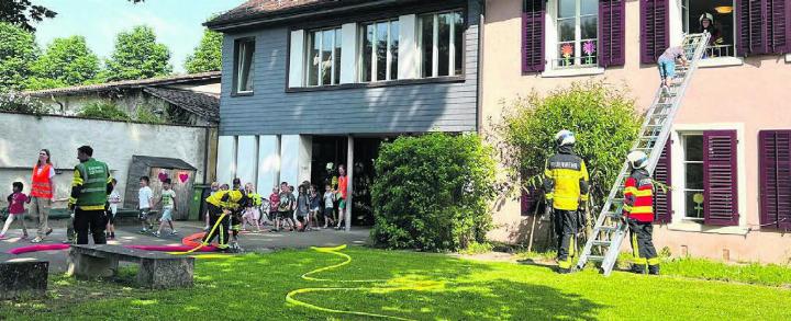Die Feuerwehr war im Kindergarten Unterstadt. Bild: zg