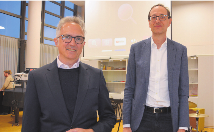 Sie sind mit den Strukturen der Musikschule Mutschellen sehr zufrieden: Musikschulleiter Markus Mötz (links) und Präsident Simon Hauswirth.   Bilder: Roger Wetli