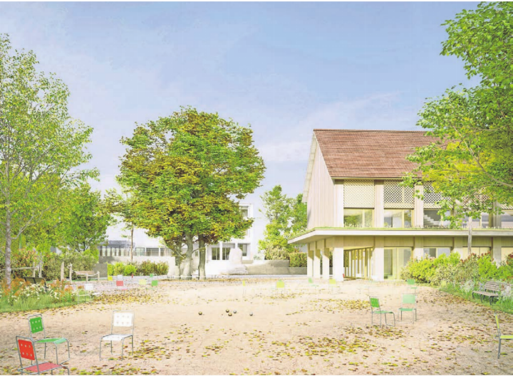 So soll das neue Gemeindehaus dereinst aussehen. Wegen Problemen mit dem Grundwasser braucht es nun Anpassungen, auch die Option einer Tiefgarage ist damit vom Tisch. Visualisierung: Archiv