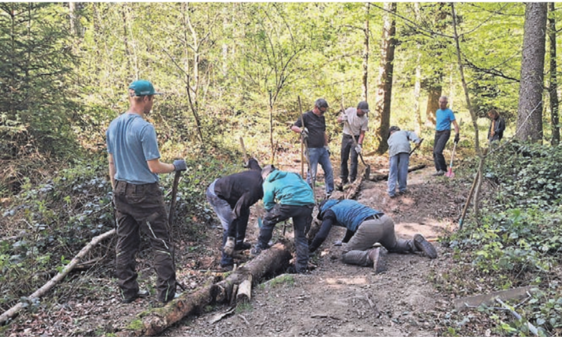 Für einmal war die Gruppe anderweitig aktiv an den Auwer Trails. Bild: zg - Das Bild wird blockiert. – Möglicherweise durch einen aktiven Adblocker.