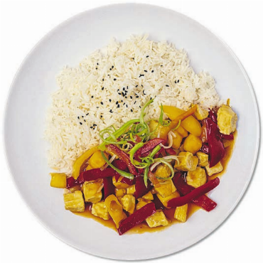 Für jeden Geschmack das passende Zmittag - Jeden Tag vielfältig, auch ohne Fleisch: Tofu Sweet & Sour.