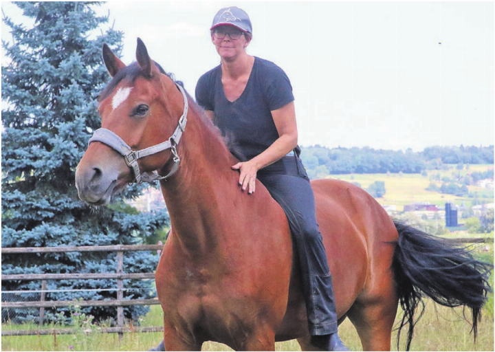 Cornelia Wanderon auf Leroy. «An der Springkonkurrenz in Wohlen werde ich aber voraussichtlich unsere Stute Valentina reiten und mein Partner ihn», sagt sie.    Bilder: Josip Lasic/zg