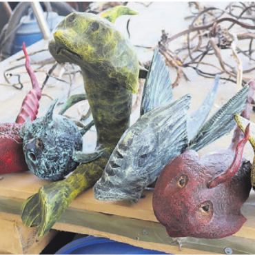 Ausstellung zu «Wasserwelten» - Martin Hufschmid arbeitet mit verschiedenen Materialien. Bild: zg