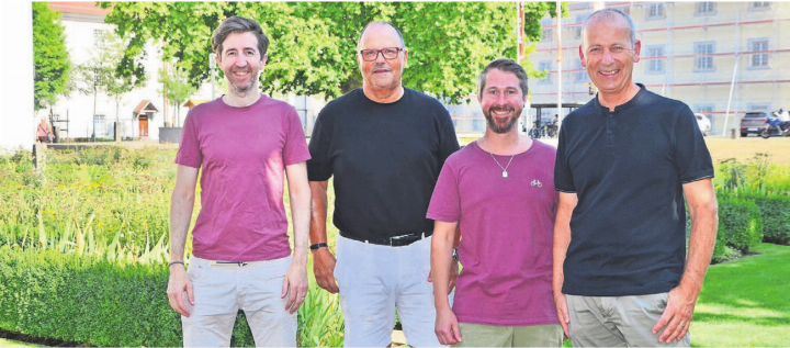 Freuen sich auf das grosse Fest in Muri, von links: Tobias Holzer (Projektleiter Gedenkjahr), Urs Strebel, Pascal Losenegger und Stefan Staubli (OK-Präsident). Bilder: Thomas Stöckli
